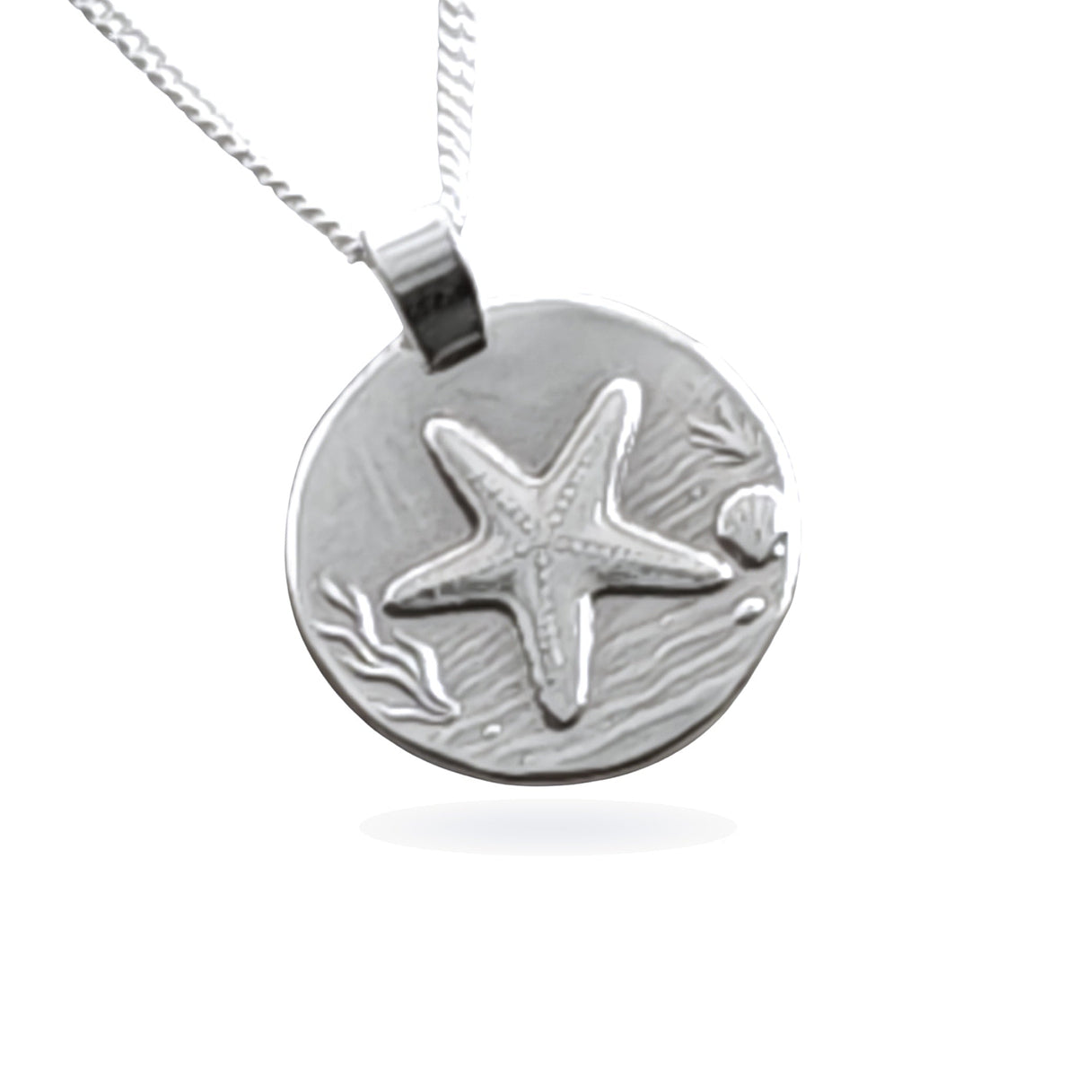 Starfish Coin Necklace – Deep Engraved Recycled Sterling Silver