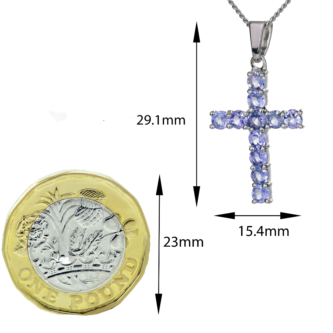 Tanzanite Necklace in Sterling Silver – Presented in Gift-Ready Packaging