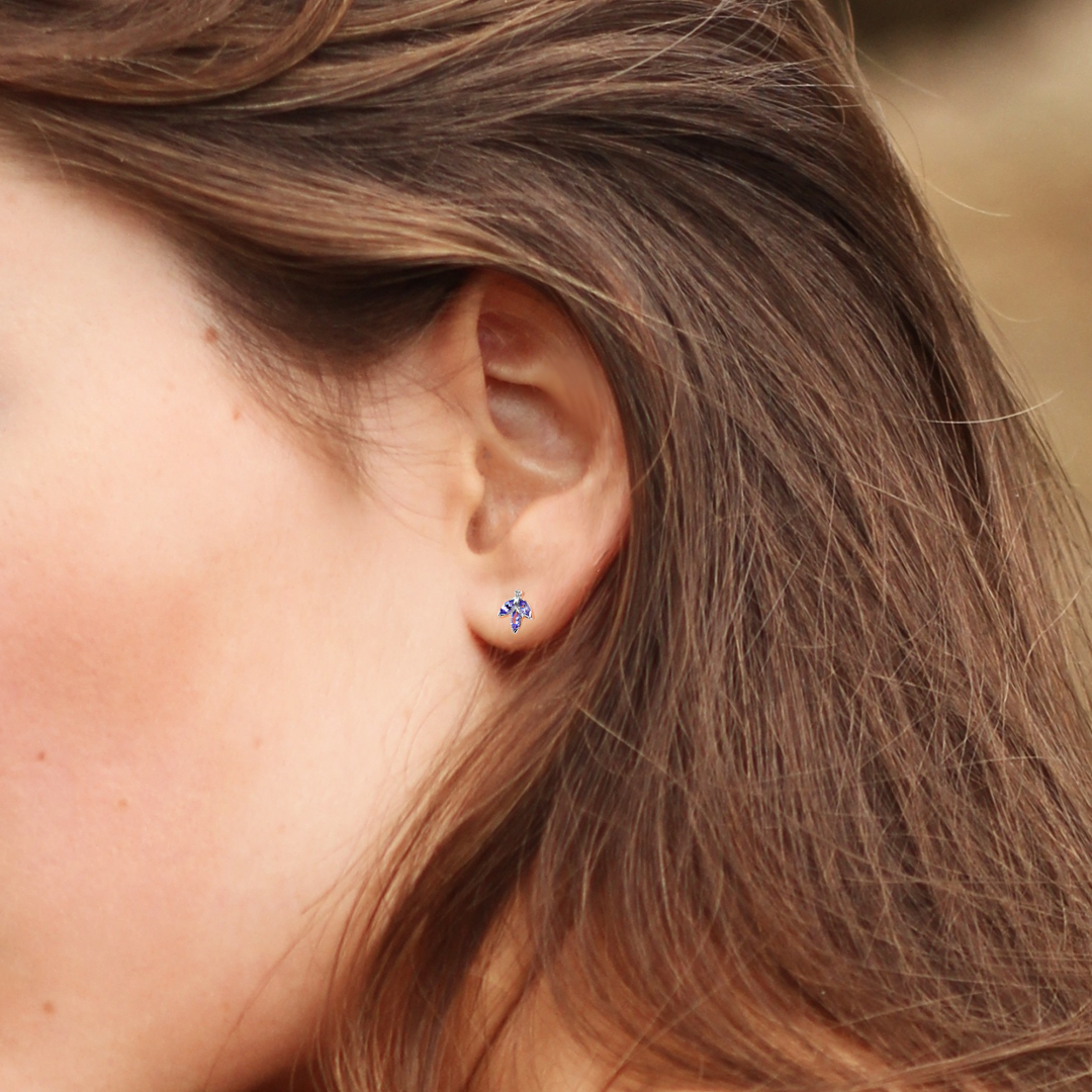 Tanzanite Earrings in Sterling Silver – Handcrafted Natural Gemstone