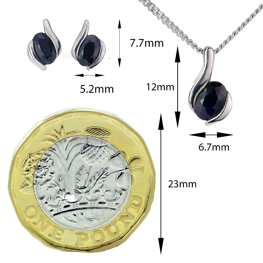 Sapphire Necklace in Sterling Silver – Presented in Gift-Ready Packaging