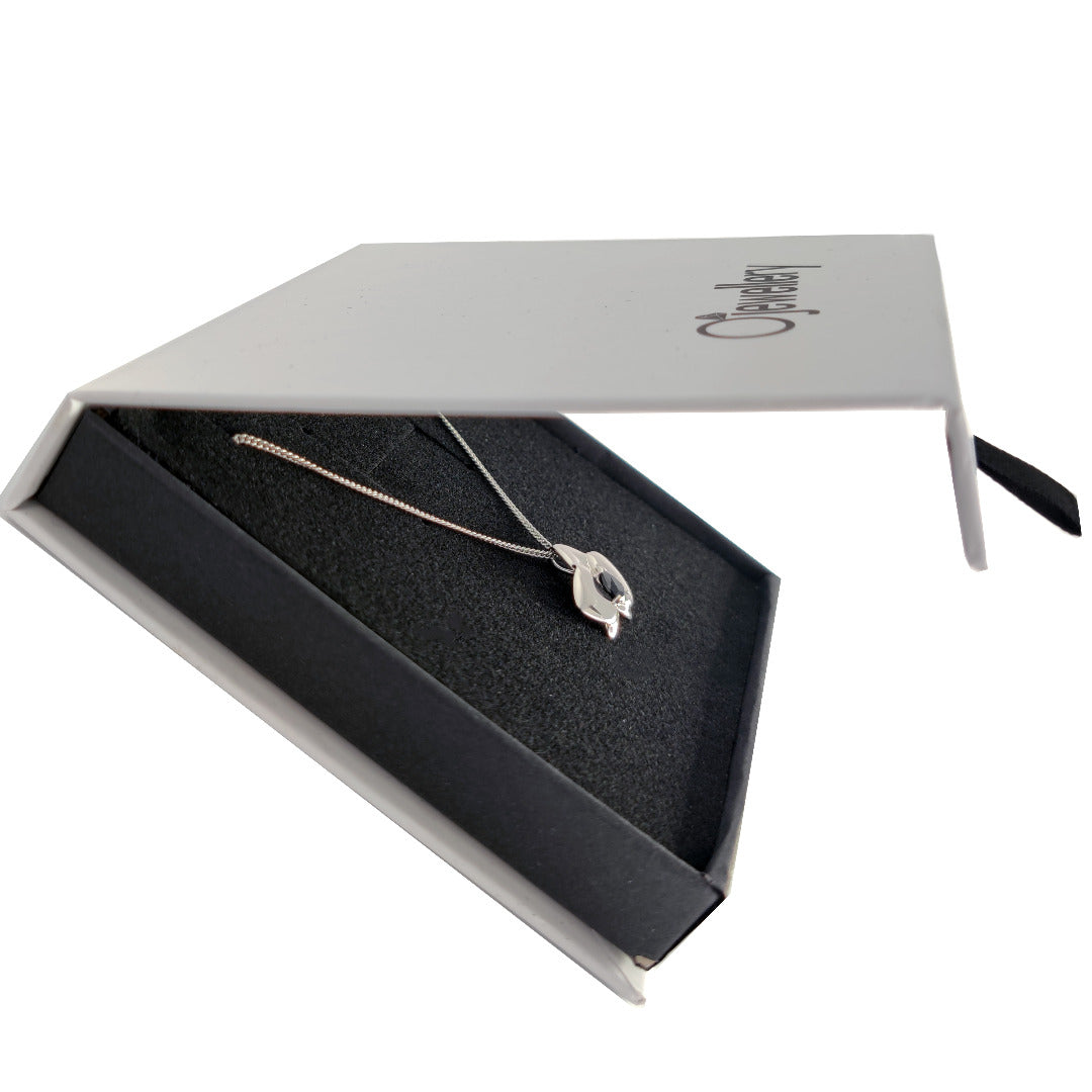 Silver Sapphire Pendant Aphrodite Orchid Natural Blue Australian 0.5ct 18'' Sterling Chain