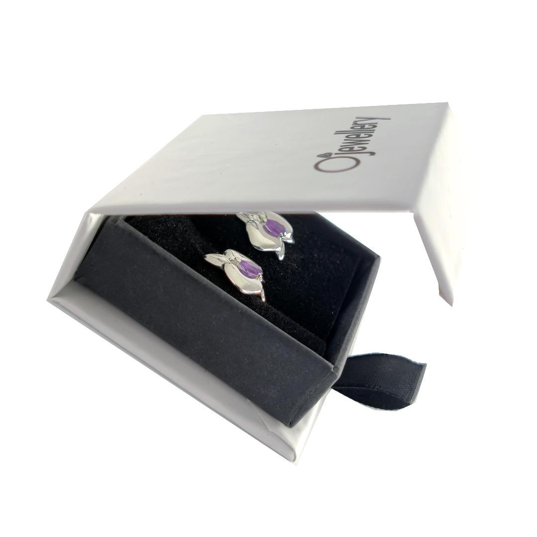 Amethyst Earrings in Sterling Silver – Handcrafted Natural Gemstone