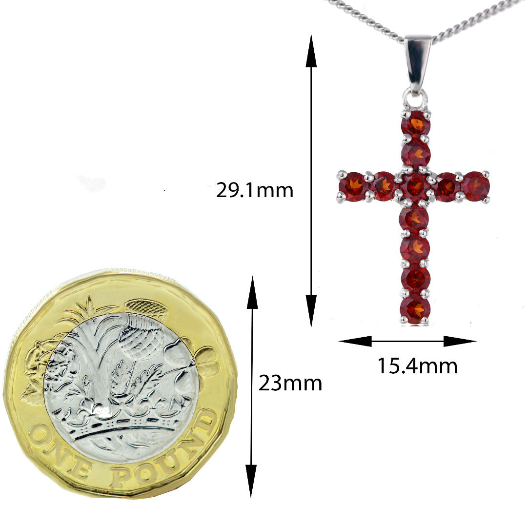 Garnet Necklace in Sterling Silver – Presented in Gift-Ready Packaging