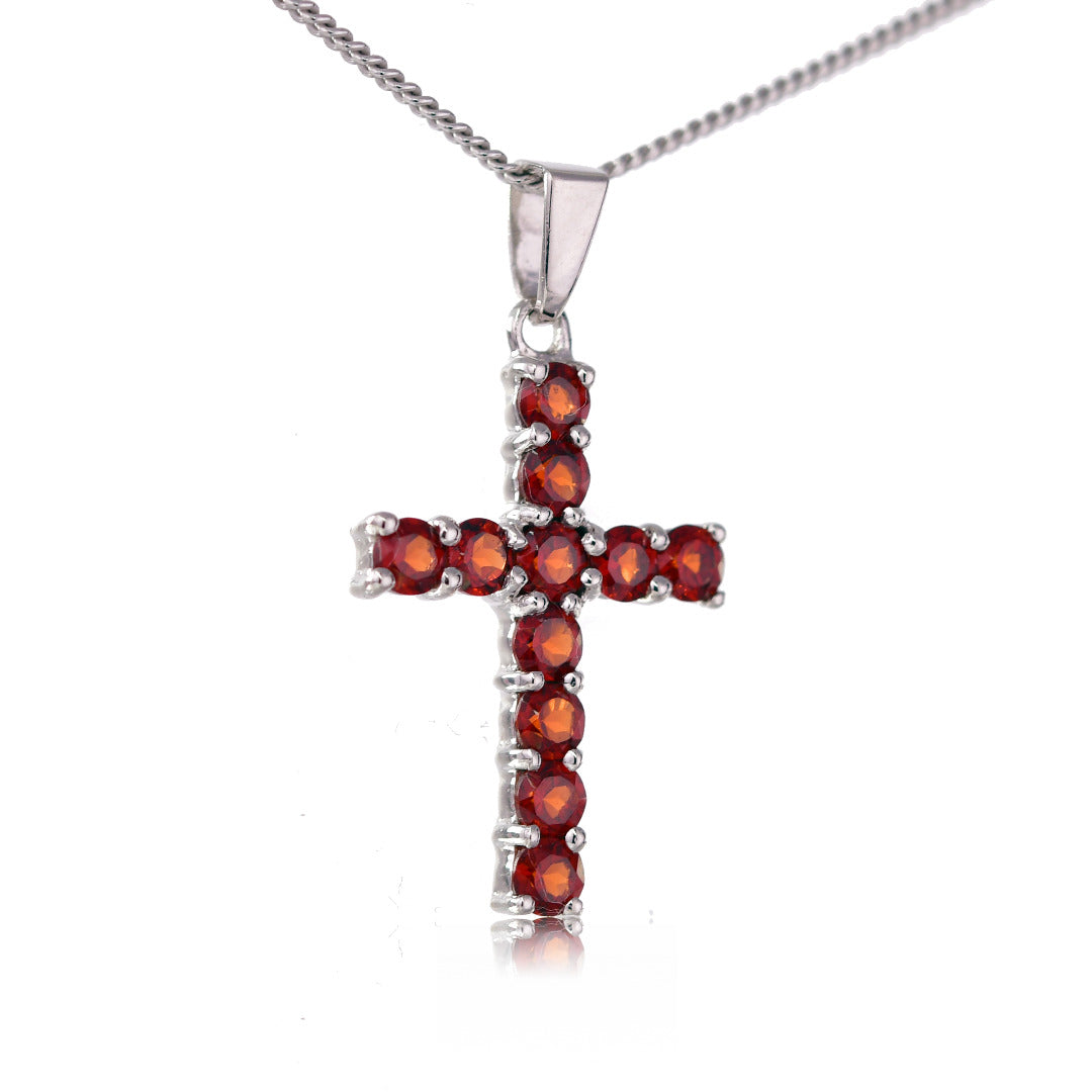 Garnet Necklace in Sterling Silver – Presented in Gift-Ready Packaging