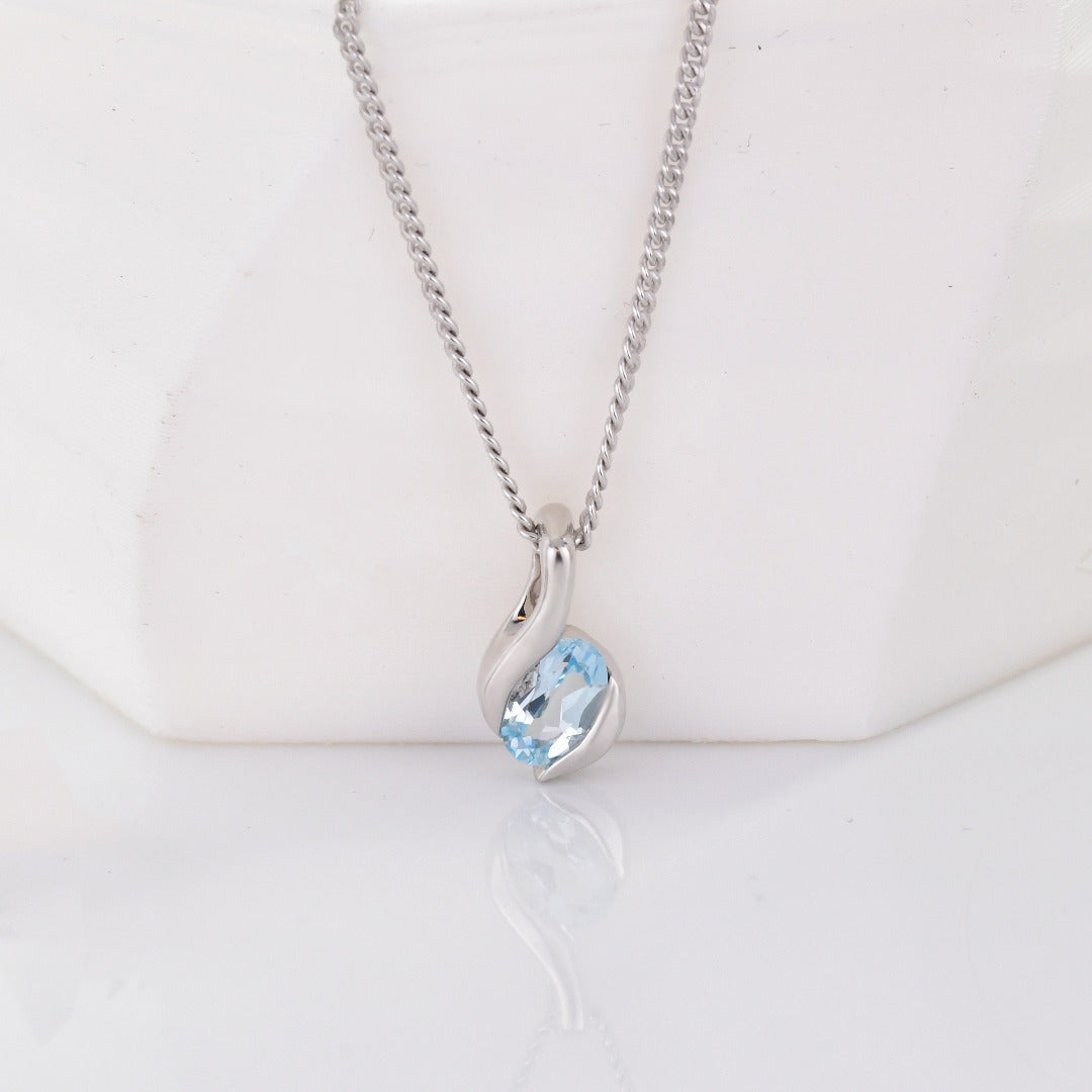 Topaz Necklace in Sterling Silver – Presented in Gift-Ready Packaging