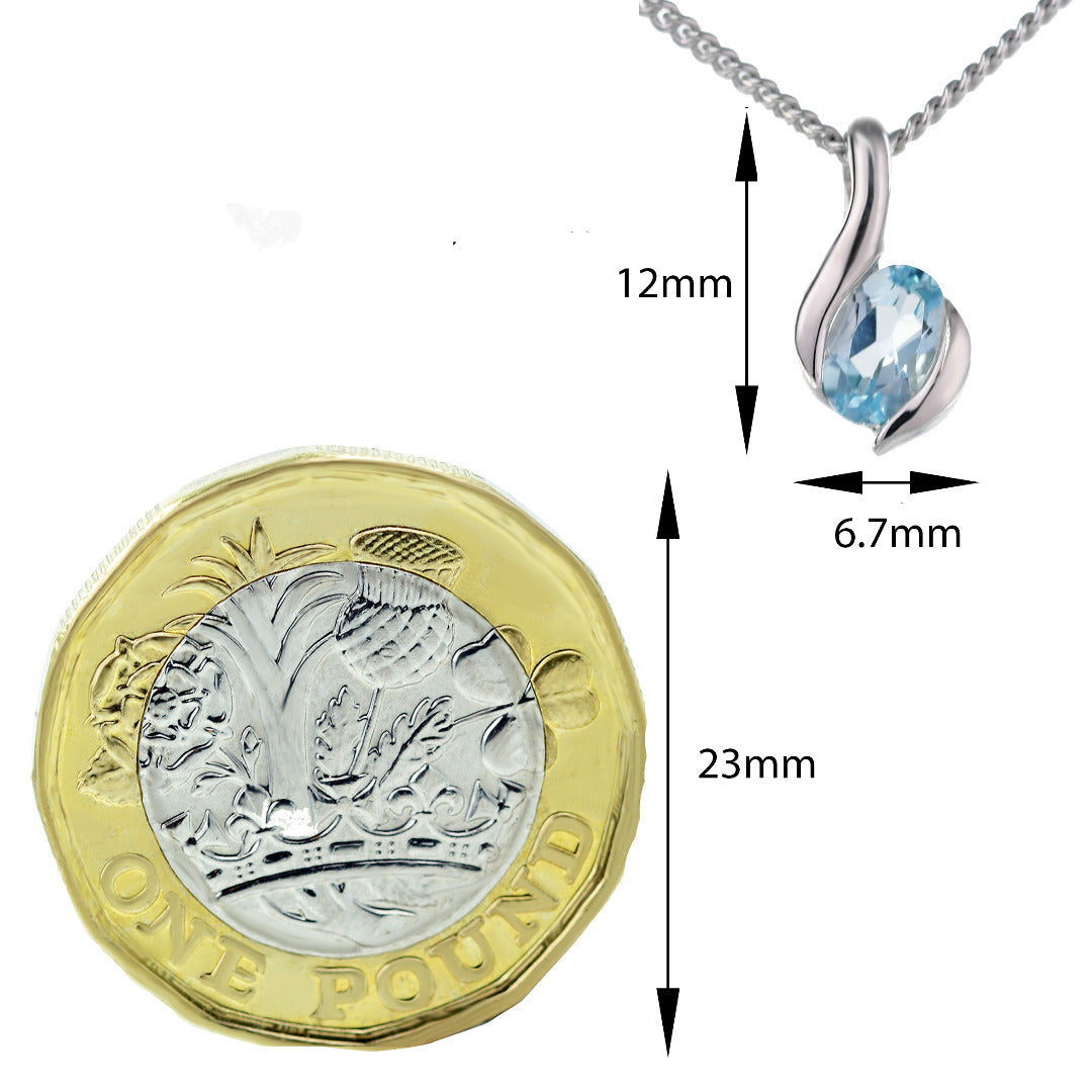Topaz Necklace in Sterling Silver – Handcrafted Natural Gemstone