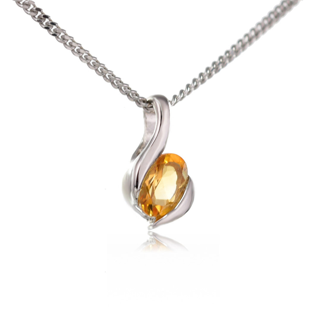 Citrine Necklace in Sterling Silver – Perfect Gift for Her