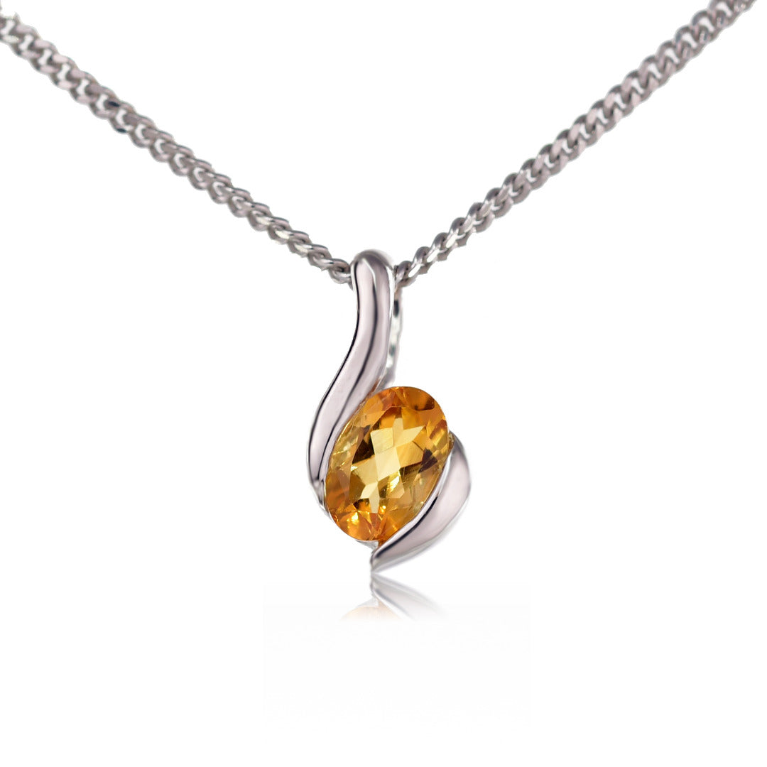 Citrine Necklace in Sterling Silver – Perfect Gift for Her