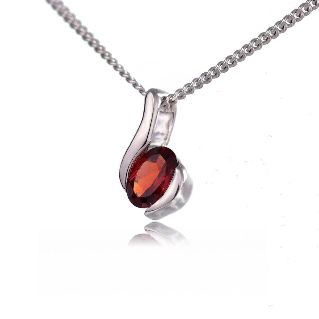 Garnet Necklace in Sterling Silver – Perfect Gift for Her