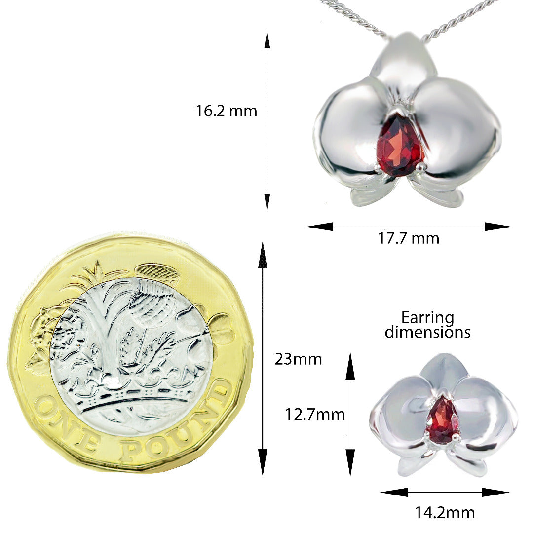 Garnet Necklace in Sterling Silver – Handcrafted Natural Gemstone