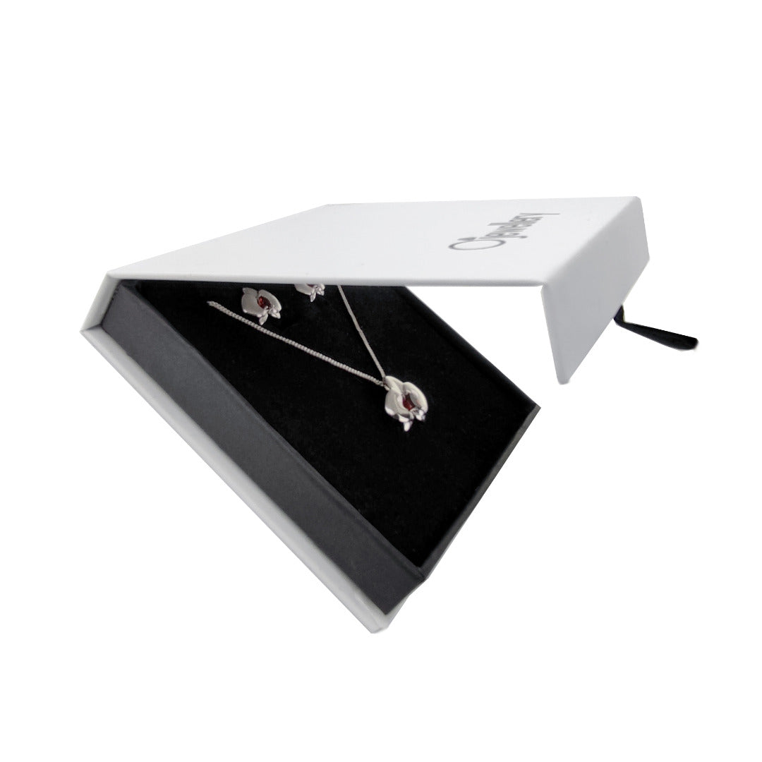 Garnet Necklace in Sterling Silver – Perfect Gift for Her