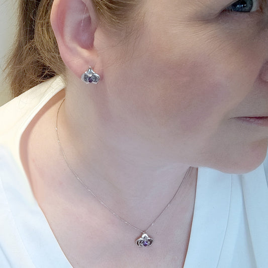 Amethyst Necklace in Sterling Silver – Handcrafted Natural Gemstone