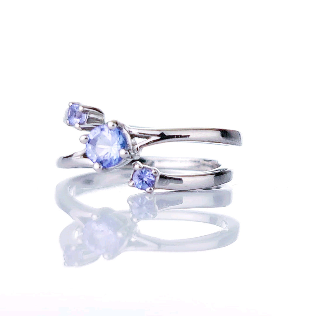 Tanzanite Trilogy Ring in Sterling Silver