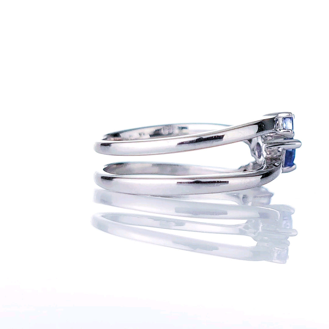 Sterling Silver Tanzanite Ring Size I-S Adjustable Blue December Birthday