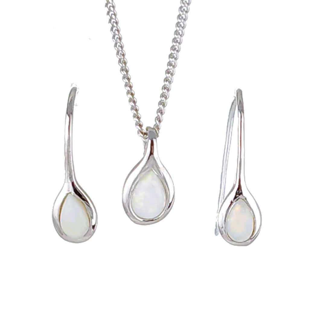 Opal Necklace and Earrings Set