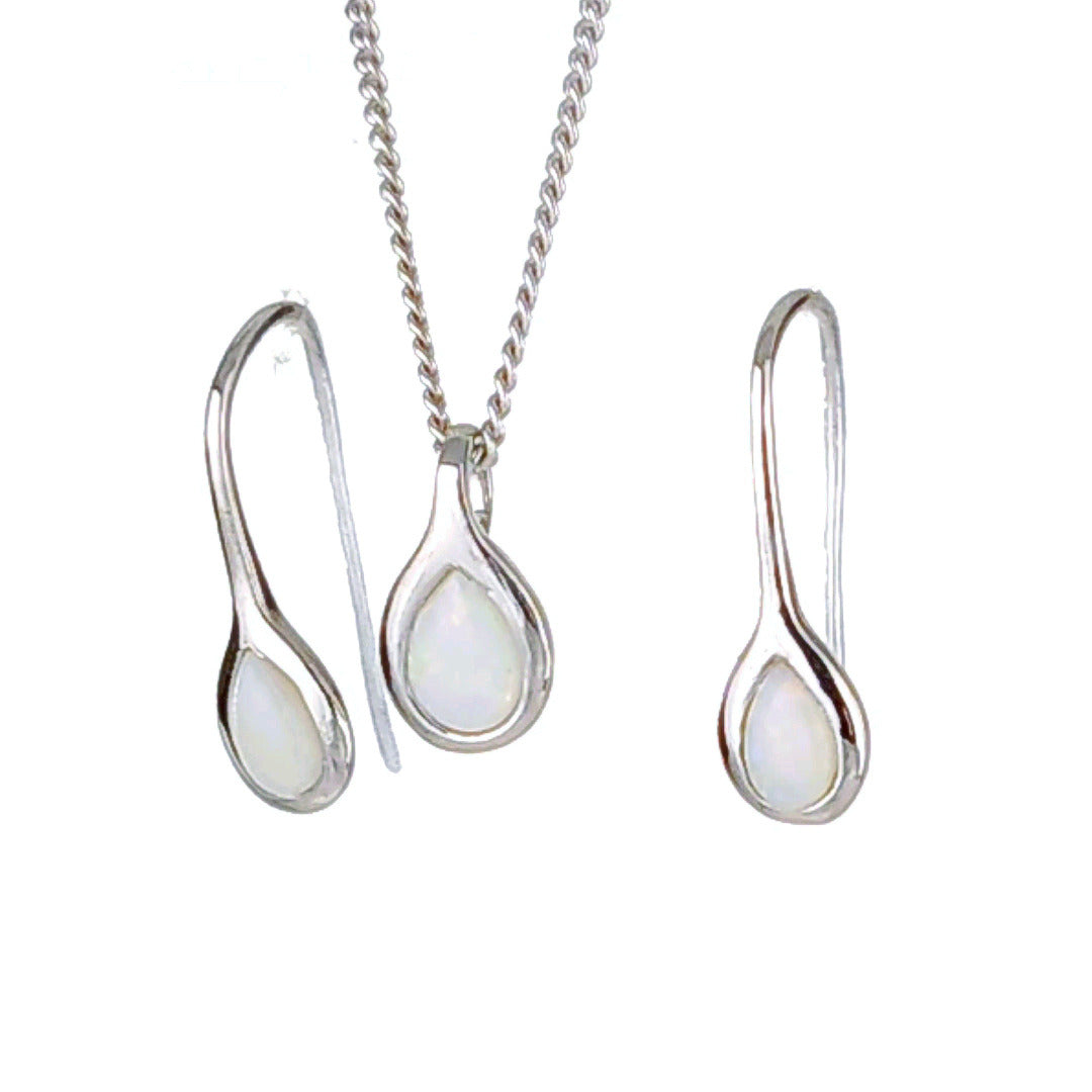 Opal Necklace and Earrings Set