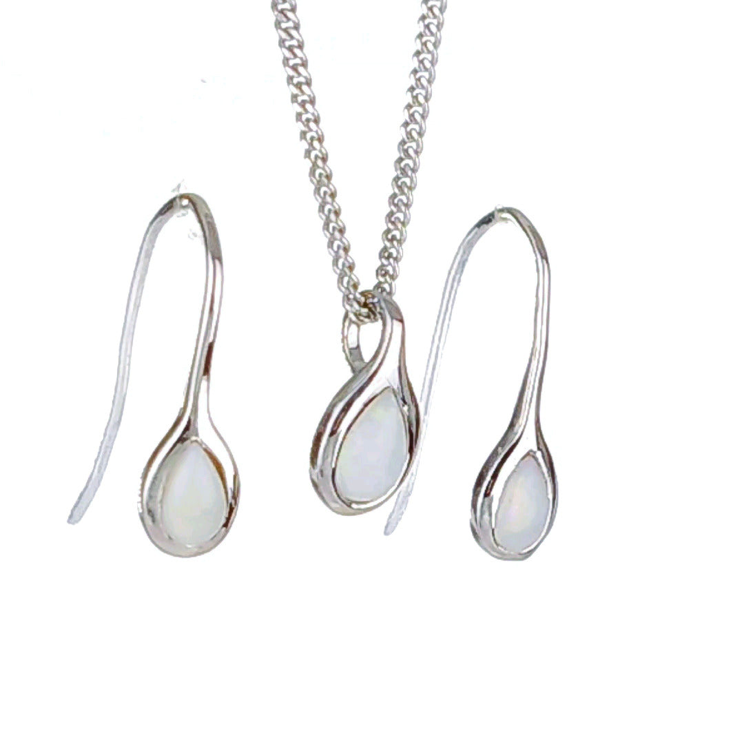 Opal Necklace and Earrings Set