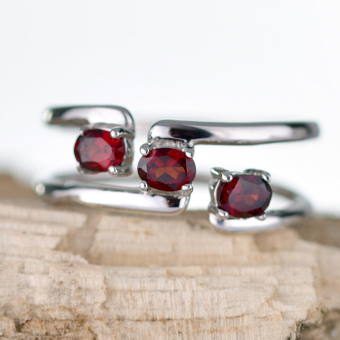 Garnet Ring in Sterling Silver – Presented in Gift-Ready Packaging