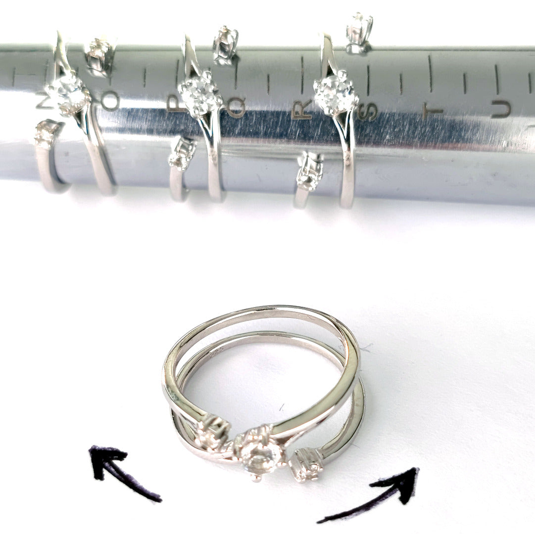 White Topaz Trilogy Ring in Sterling Silver