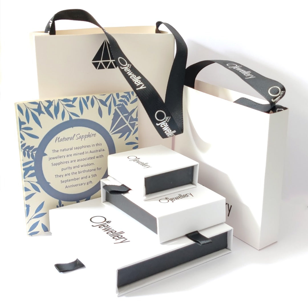 Sapphire Gift note and Ojewellery Gift Packaging