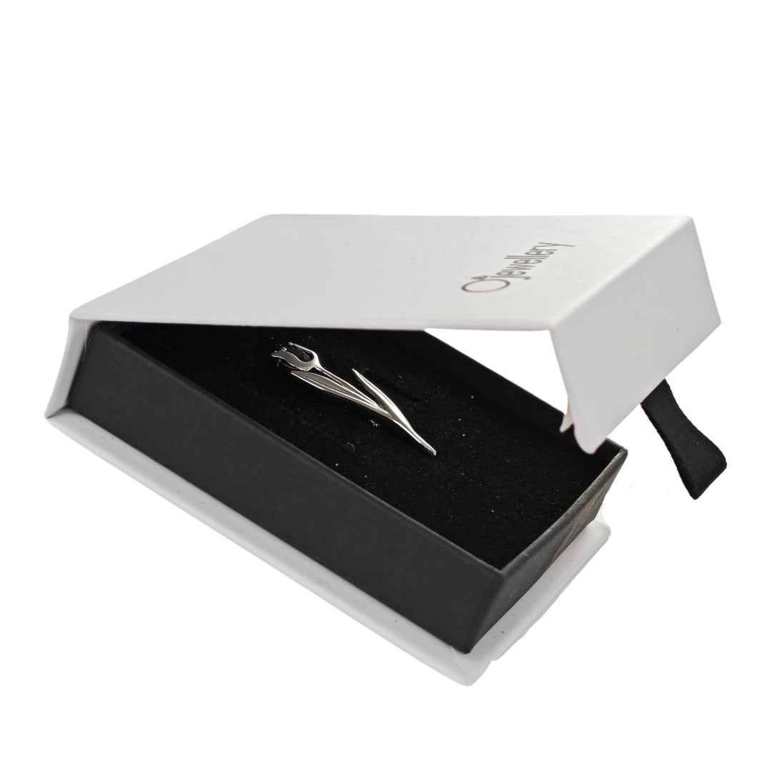 Sapphire Flower Brooch Sterling Silver Tulip Boxed Gift
