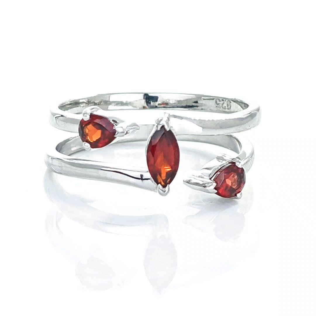 Garnet Ring in Sterling Silver – Perfect Gift for Her