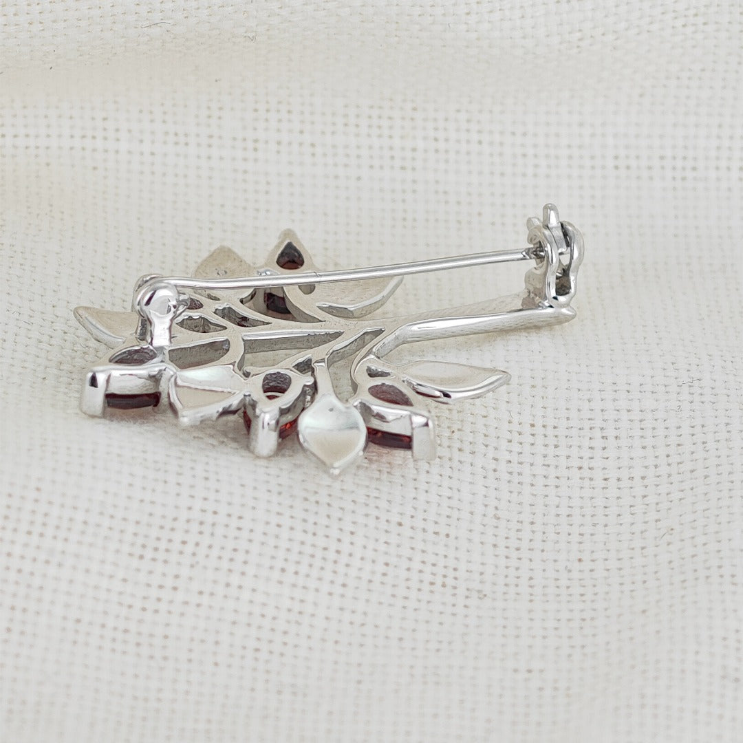 Tree of Life Brooch Sterling Silver Gemstone Elements Boxed Gift