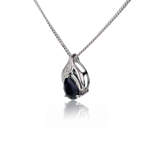 Sapphire Necklace in Sterling Silver – Handcrafted Natural Gemstone