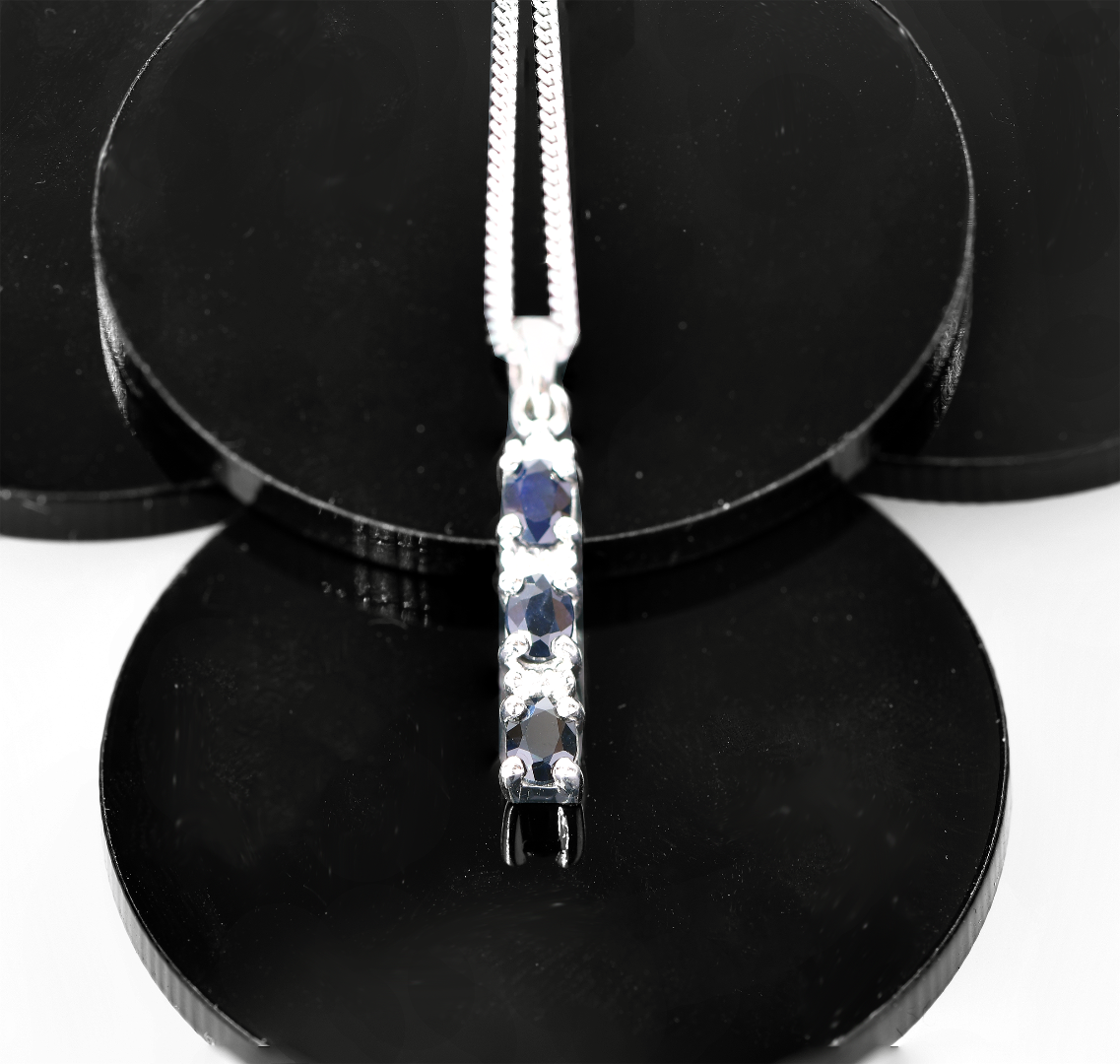 Sapphire Necklace in Sterling Silver – Perfect Gift for Her