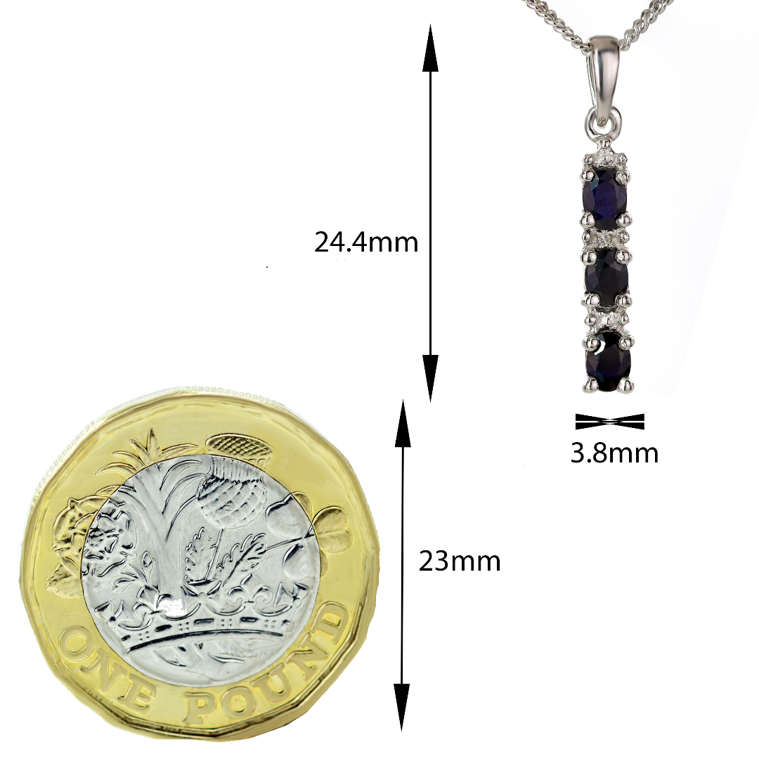 Sapphire Necklace in Sterling Silver – Presented in Gift-Ready Packaging