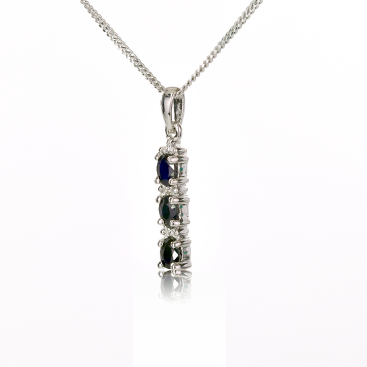 Sapphire Necklace in Sterling Silver – Handcrafted Natural Gemstone