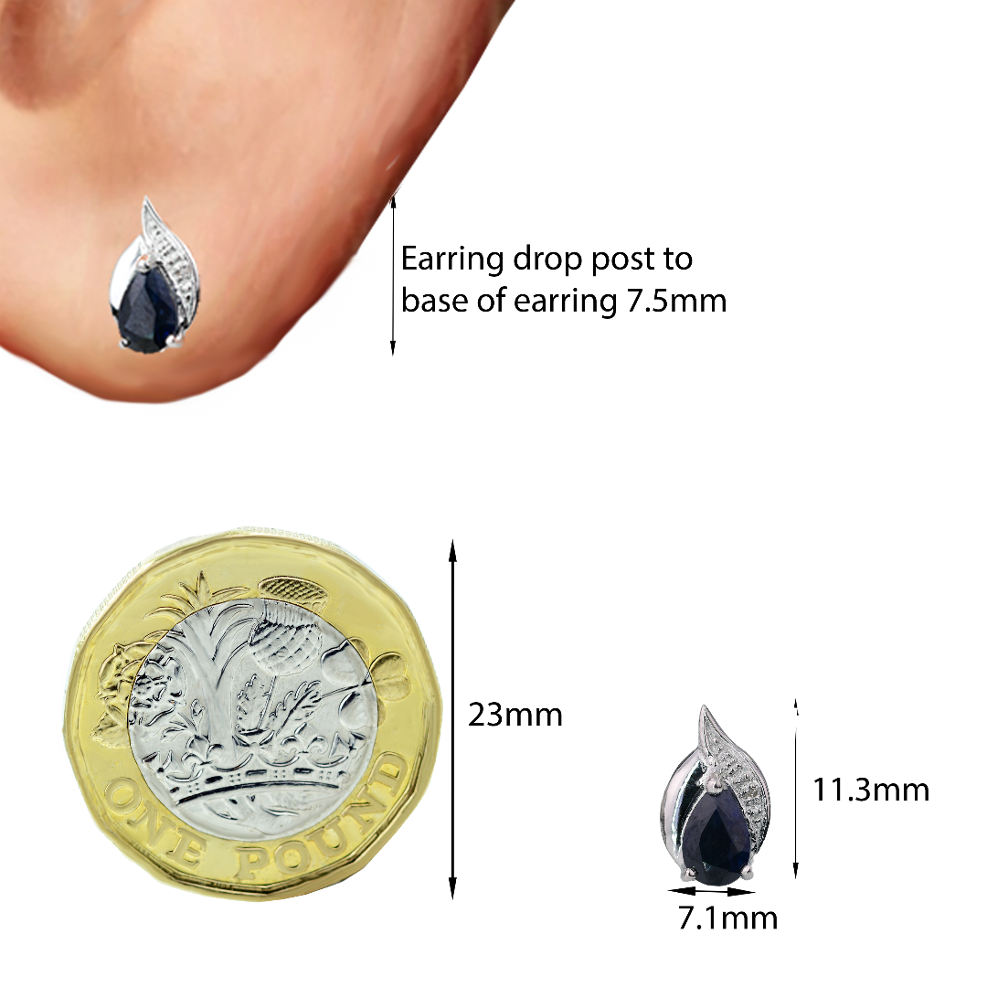 Sapphire Earrings in Sterling Silver – Presented in Gift-Ready Packaging