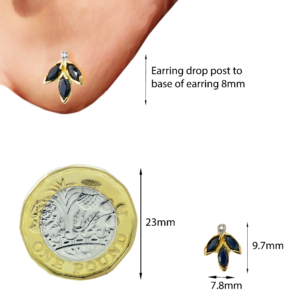 Sapphire Earrings in Sterling Silver – Handcrafted Natural Gemstone