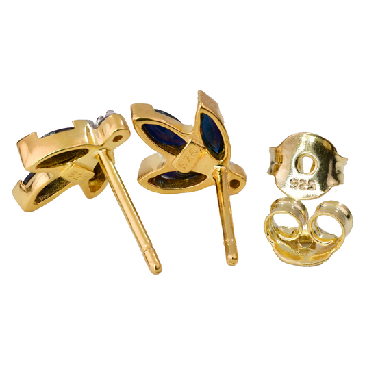 Sapphire Earrings in Sterling Silver – Handcrafted Natural Gemstone