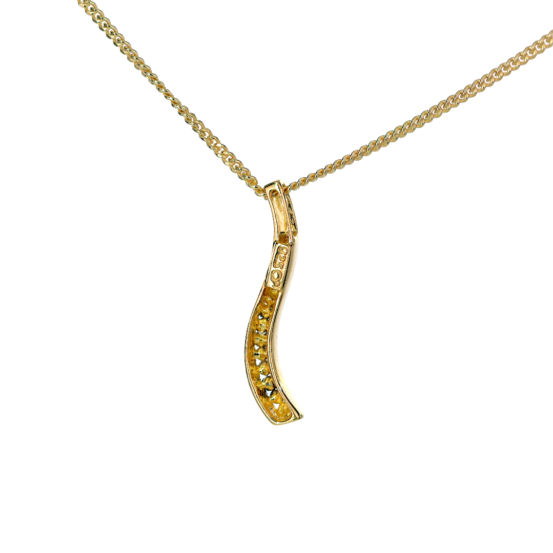 Silver Diamond Necklace Gold Plate Wave