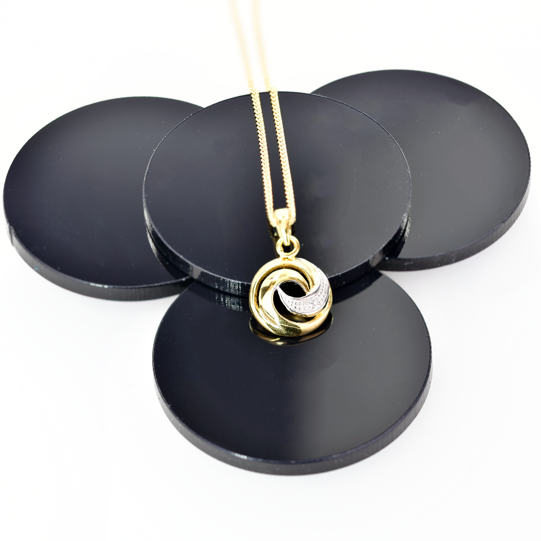 Swirl Diamond Necklace Gold Plated Sterling Silver