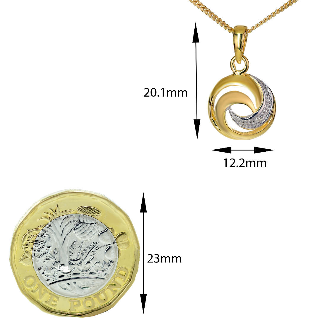 Swirl Diamond Necklace Gold Plated Sterling Silver