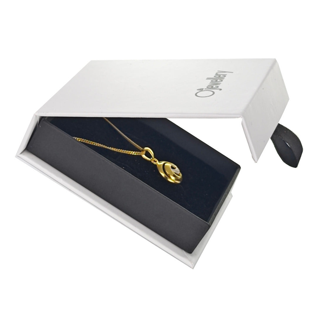Swirl Diamond Necklace Gold Plated Sterling Silver
