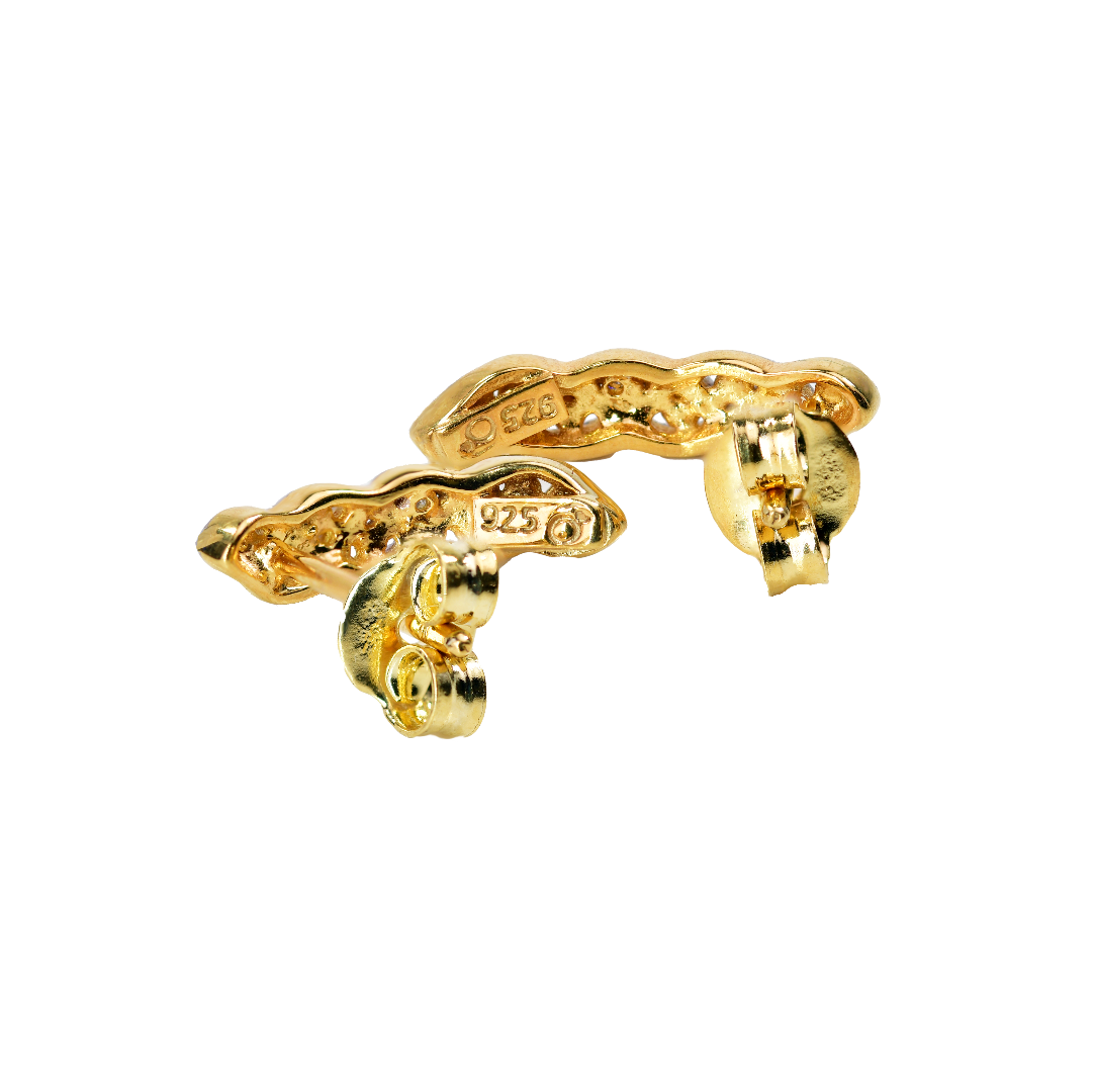 Silver Diamond Earrings Gold Plate Hoop Quarter Eternal Loops Womens