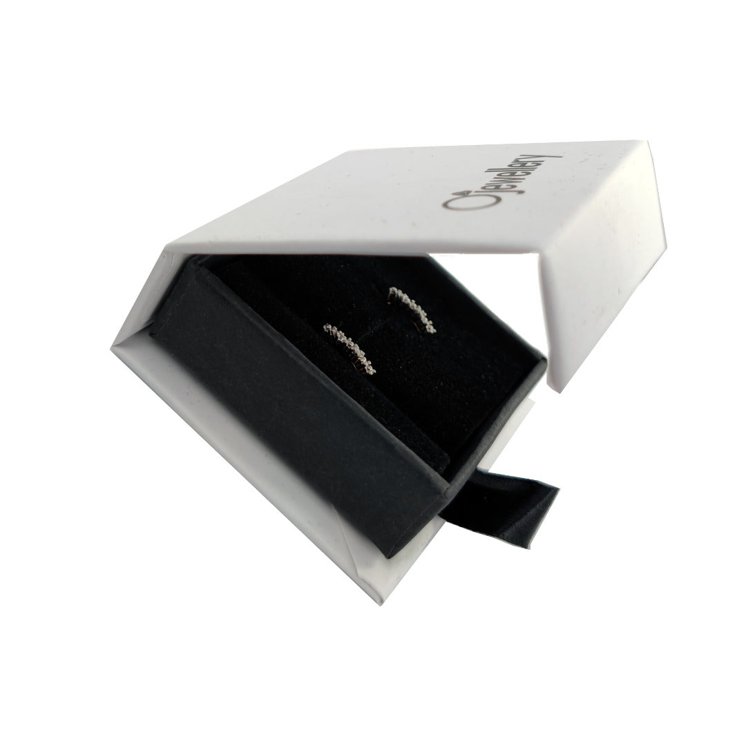 Diamond Bar Earrings Gold Plated Sterling Silver