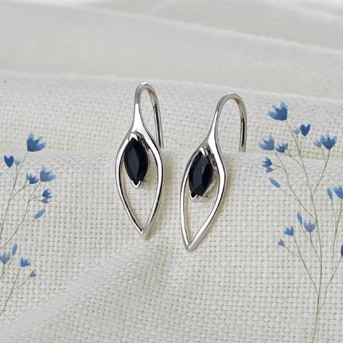 Sapphire jewellery – dangle earrings – designed in the UK