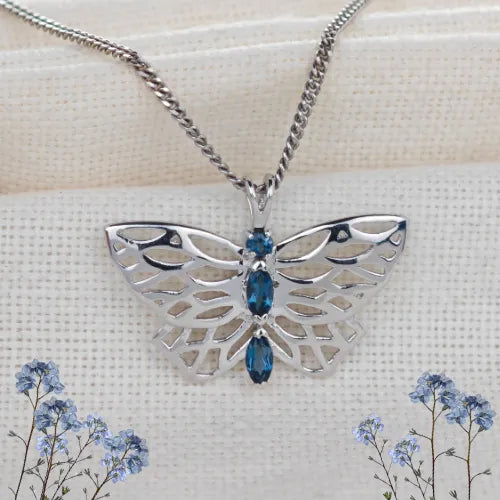 Blue Topaz jewellery – necklaces, rings, earrings – designed in the UK