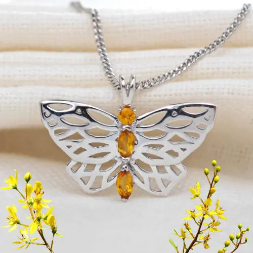 Citrine jewellery – necklaces, – designed in the UK