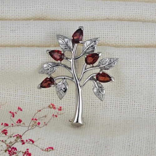 Garnet jewellery – brooches – designed in the UK