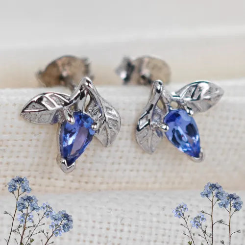 Tanzanite jewellery – earrings – designed in the UK