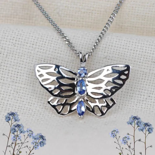 Tanzanite jewellery – necklaces, rings, earrings – designed in the UK