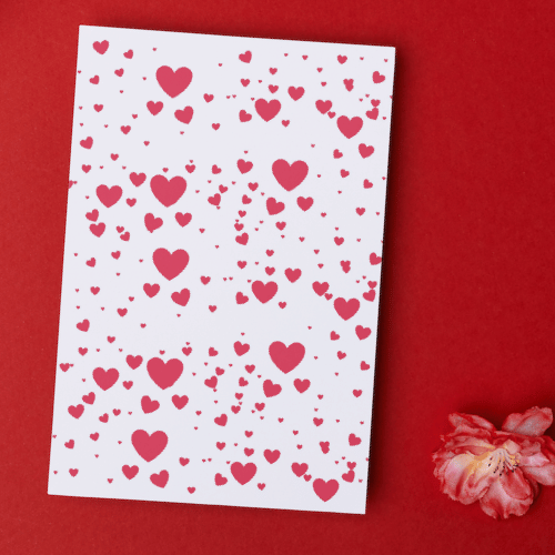 Solid hearts gift wrap