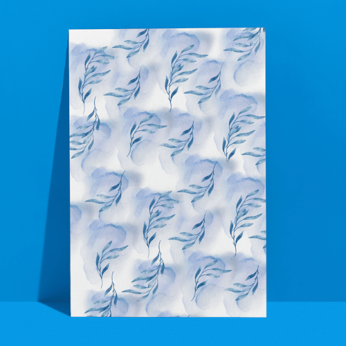 Blue fern gift wrap