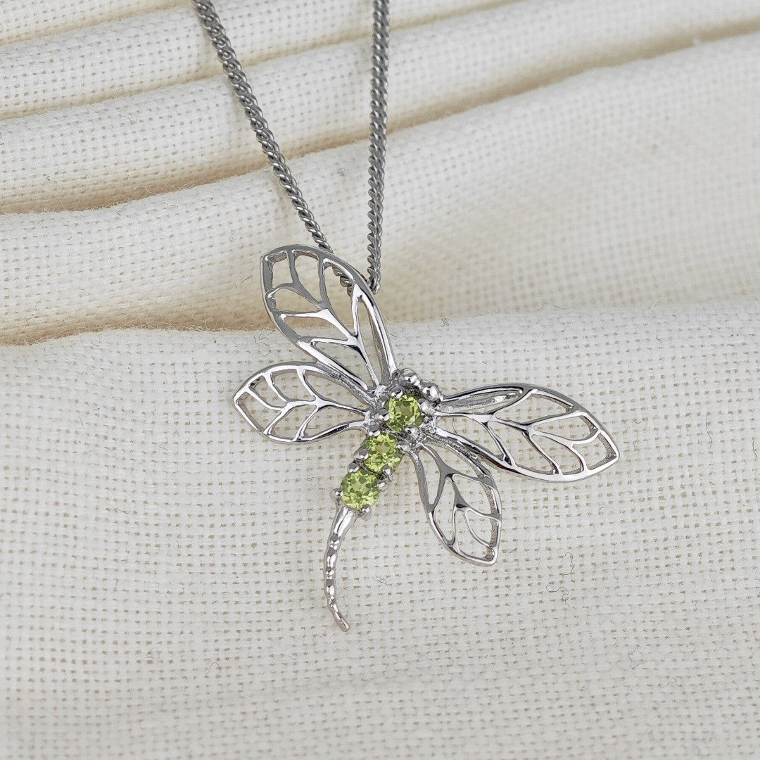 peridot silver necklace image 3