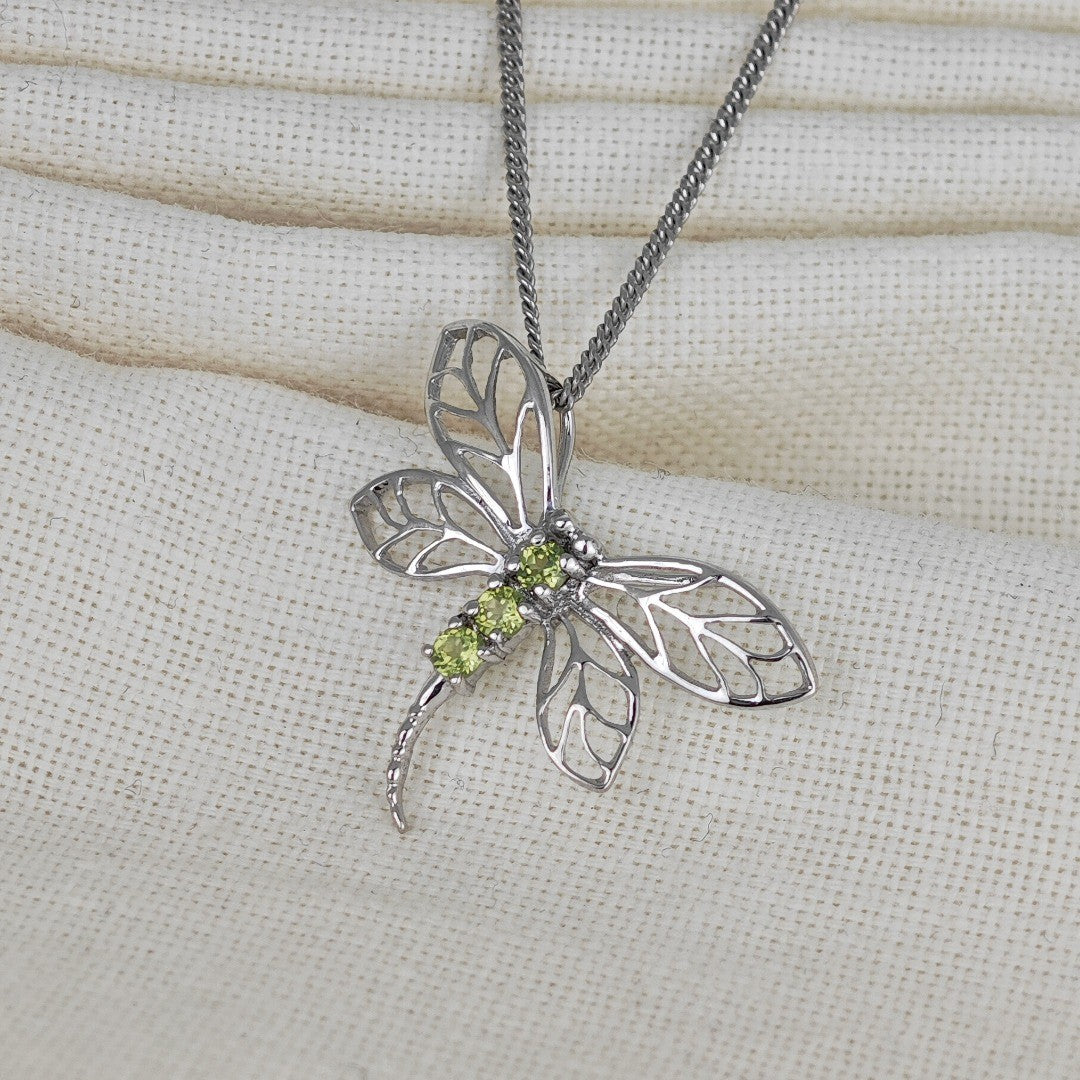 peridot silver necklace image 7